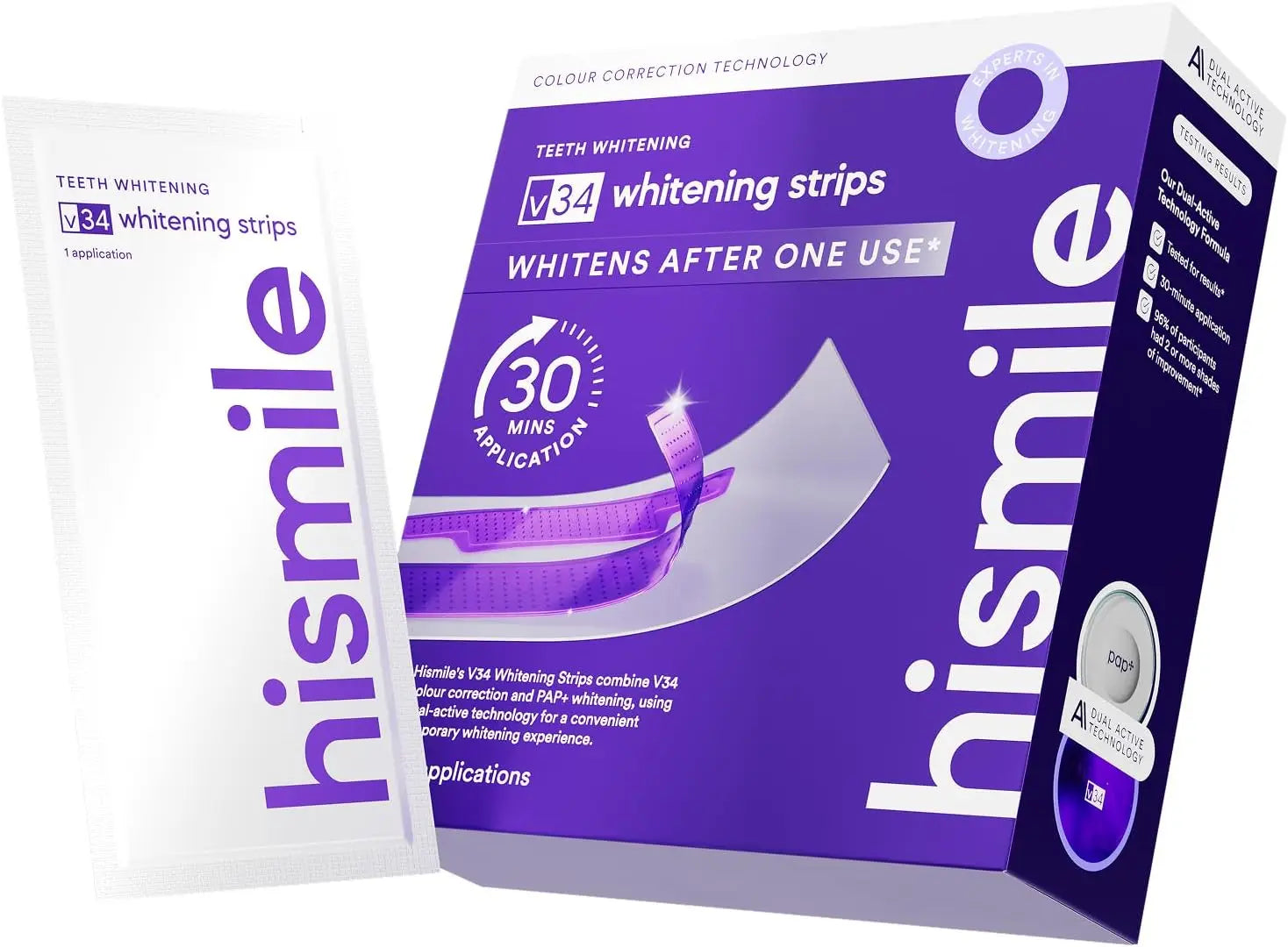 Hismile V34 Whitening Strips, Teeth Whitening Strips, Purple Tooth Whitening, Purple V34 Whitening Strips, Tooth Stain Treatment